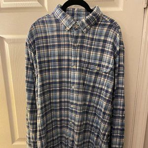 Vineyard Vines Men's Blue and White Classic Fit Crosby Shirt XL